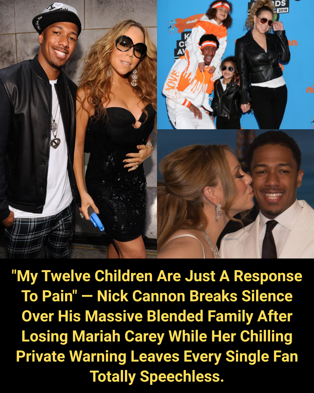 “My Twelve Children Are Just A Response To Pain” — Nick Cannon Breaks Silence Over His Massive Blended Family After Losing Mariah Carey While Her Chilling Private Warning Leaves Every Single Fan Totally Speechless.